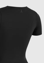 Léna - Double Layer Short Sleeve T Shirt - Black