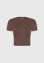 Léna - Double Layer Short Sleeve T-Shirt - Brown
