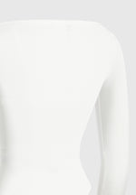 Eva - Boat Neck Bodysuit - White