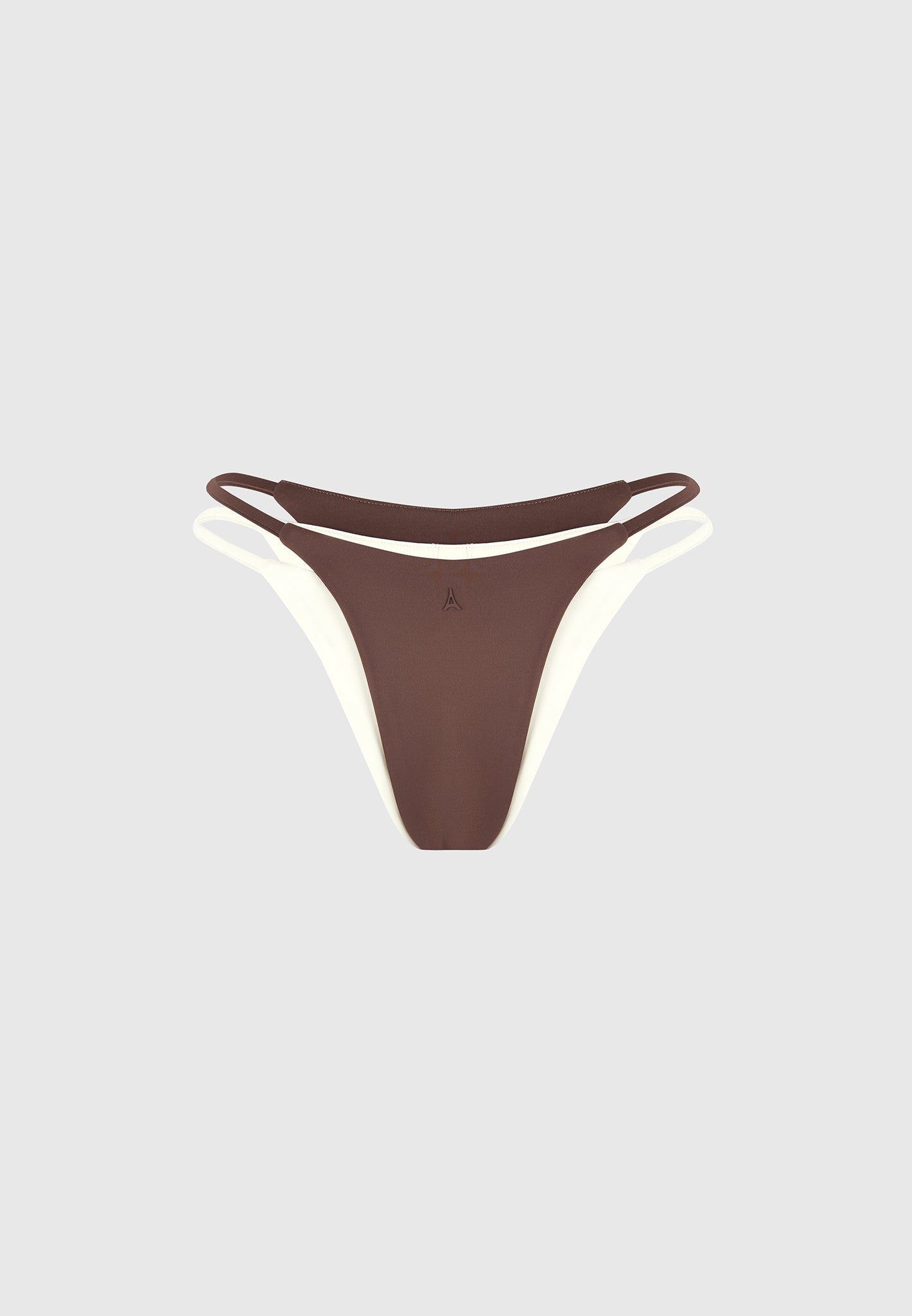 Nelly - Double Layer Bikini Bottoms - Brown/Cream
