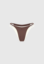 Nelly - Double Layer Bikini Bottoms - Brown/Cream