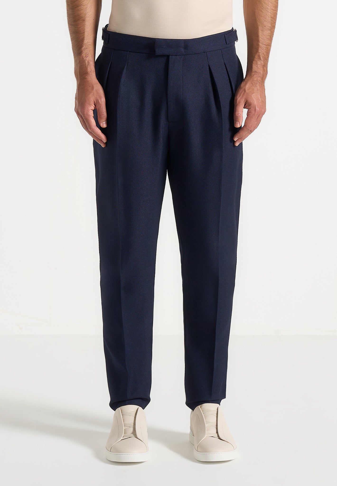 Hubert - Slim Fit Tailored Trousers - Navy