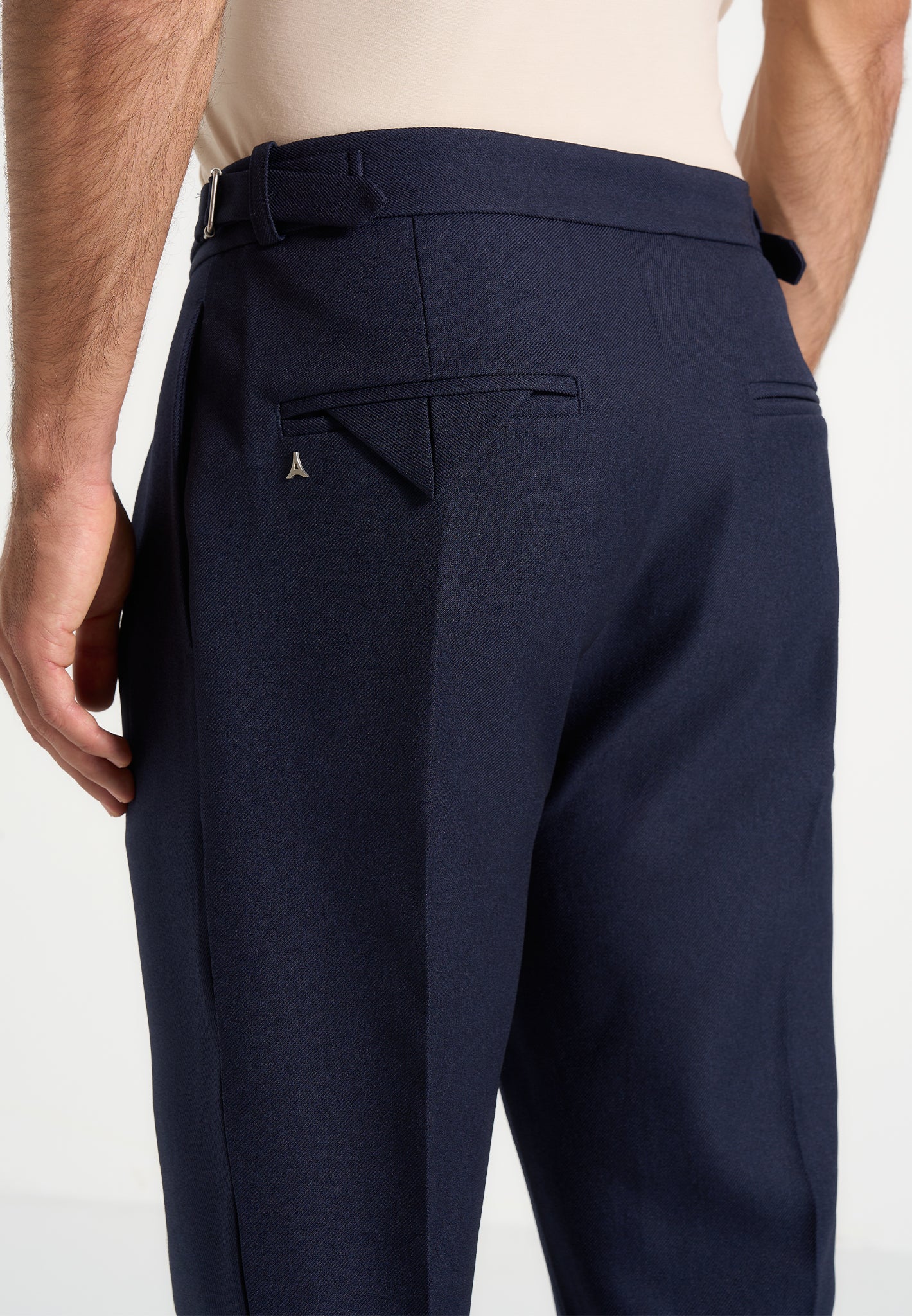 Hubert - Slim Fit Tailored Trousers - Navy