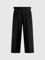 Pierre - Relaxed Fit Pleated Tailored Trousers - Black