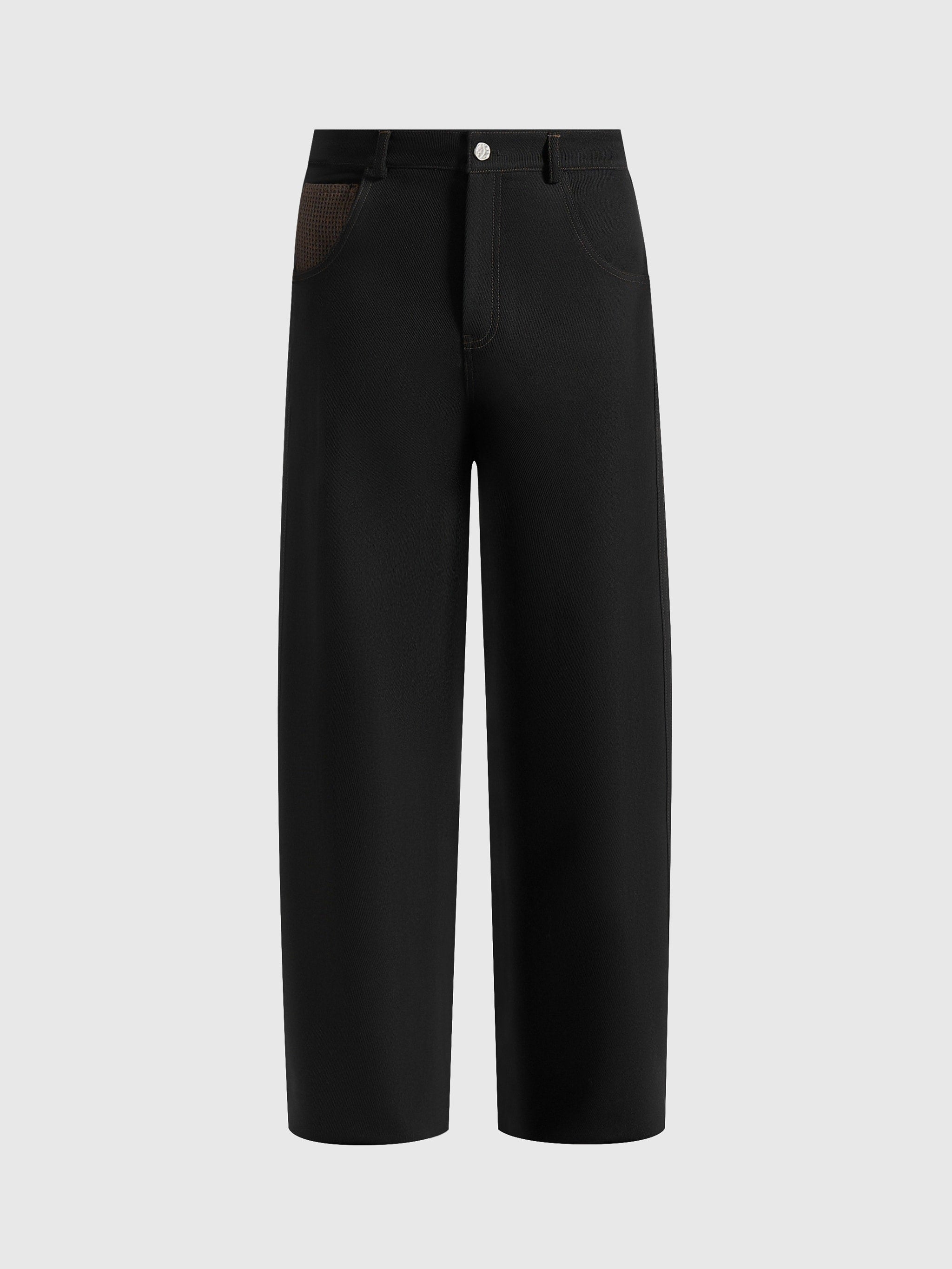 Lazare - Wide Leg Twill Jeans - Black