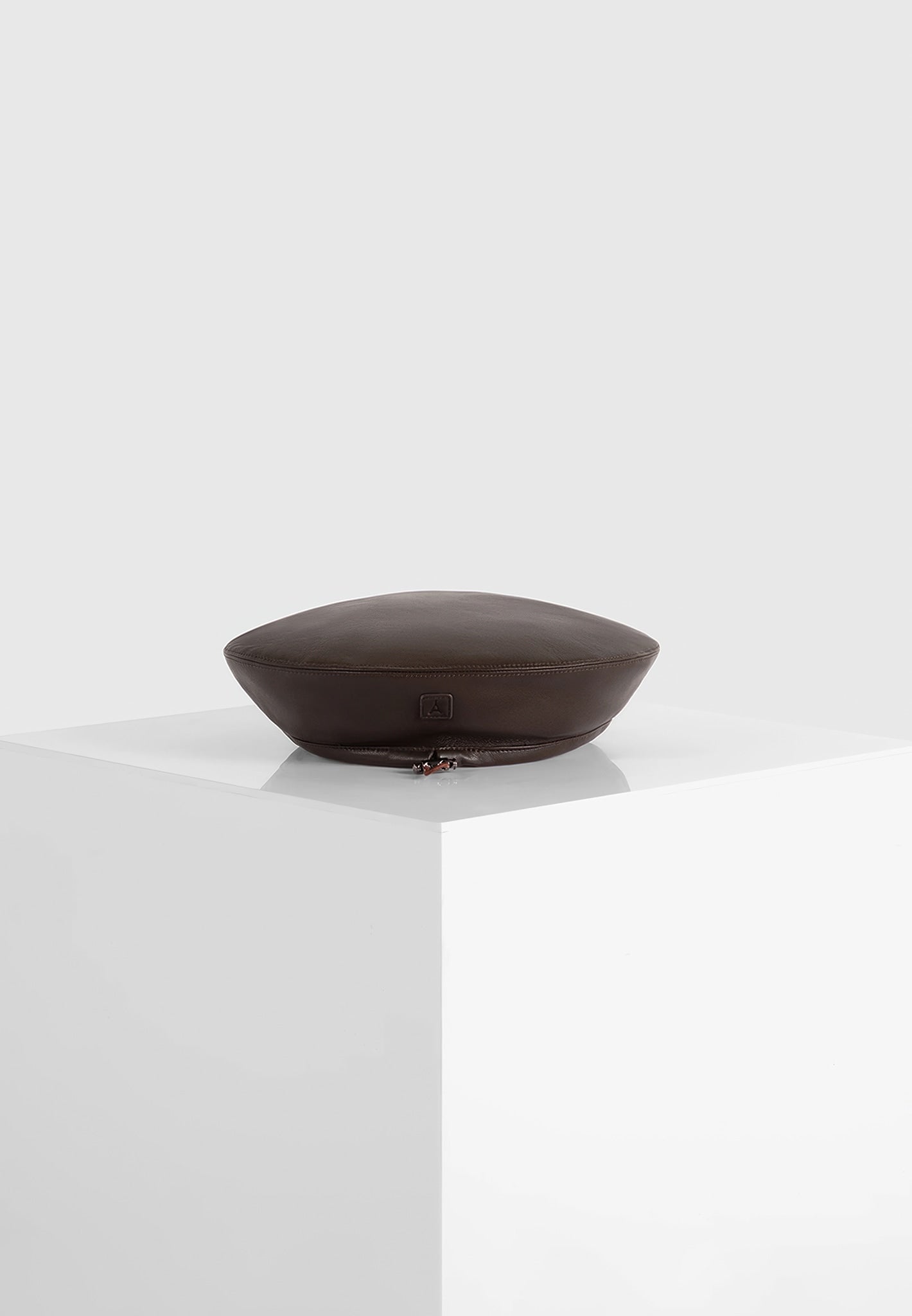 Anya - Leather Beret - Brown