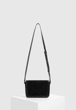 Misha - Suede & Leather Crossbody Bag - Black