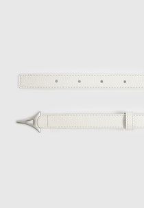 Leonie - Eiffel Slim Leather Belt - White