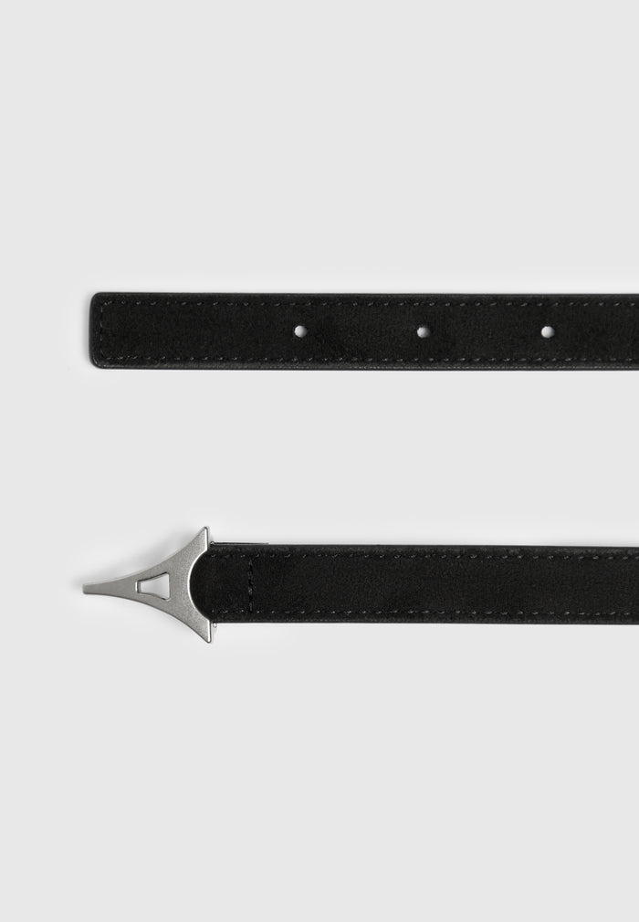 eiffel-slim-suede-belt-black-silver