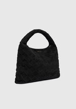 Aubin - Suede Woven Hobo Bag - Black