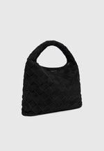 Aubin - Suede Woven Hobo Bag - Black