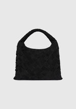 Aubin - Suede Woven Hobo Bag - Black