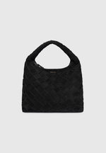 Aubin - Suede Woven Hobo Bag - Black