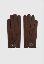 Mario - Suede & Leather Gloves - Brown
