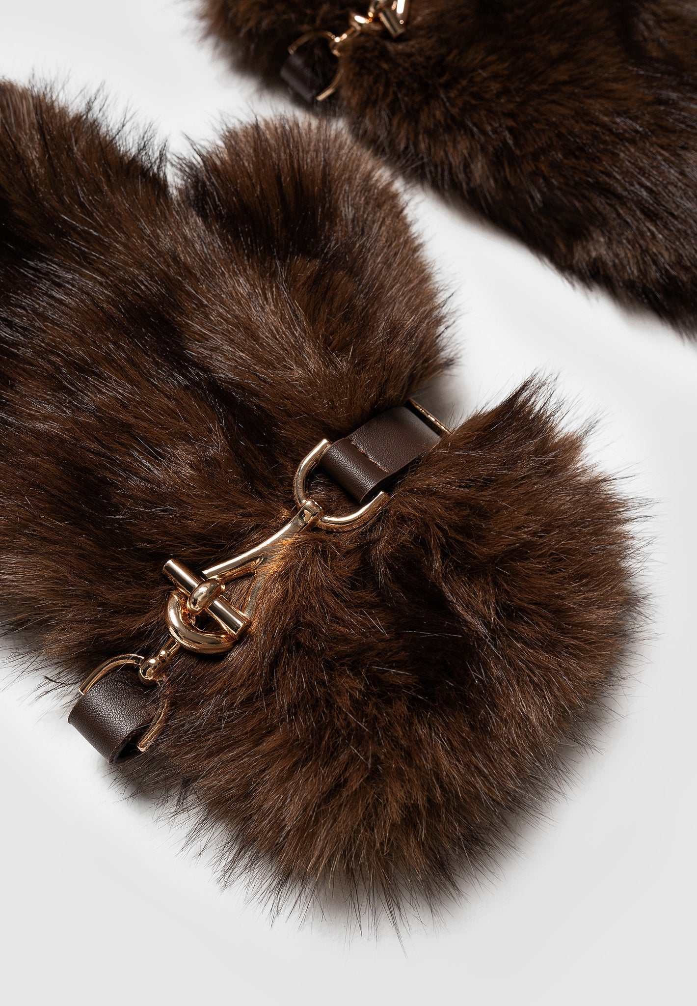 Alva - Fur Mitten Gloves - Brown