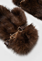 Alva - Fur Mitten Gloves - Brown