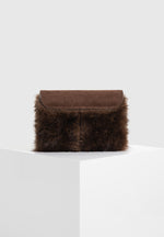 Aliya - Fur & Suede Clutch Bag - Brown/Beige