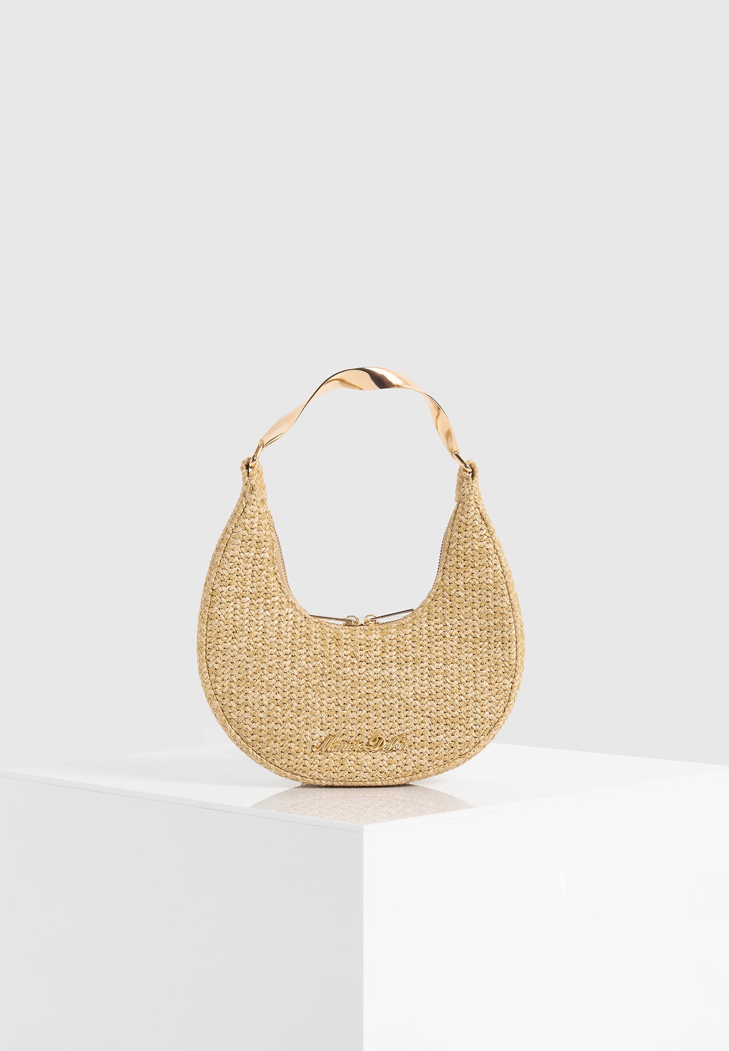 Sadie - Raffia Crescent Bag - Natural 