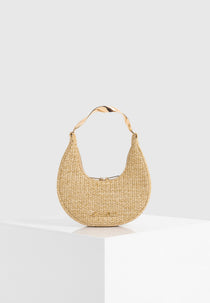 Sadie - Raffia Crescent Bag - Natural