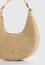 Sadie - Raffia Crescent Bag - Natural