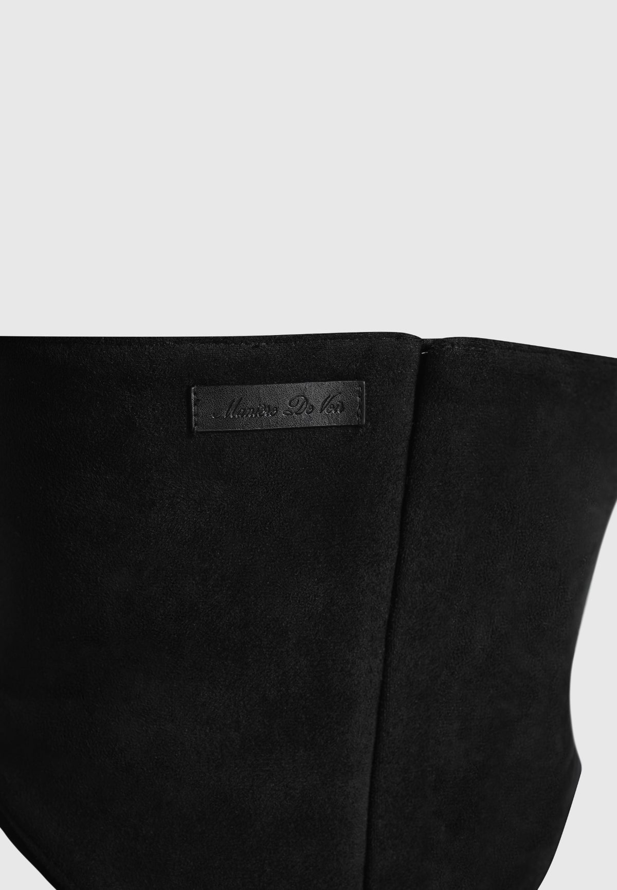 Chloe - Suede Corset with Belt - Black