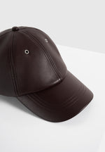 Lou - Leather Cap - Brown