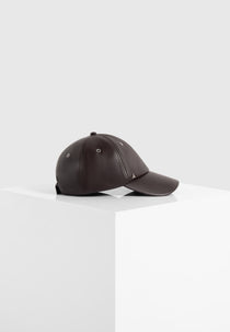 Lou - Leather Cap - Brown