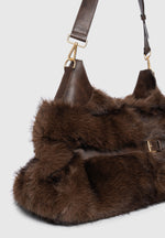 Cali - Fur Duffel Bag  - Brown
