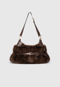 Cali - Fur Duffle Bag  - Brown