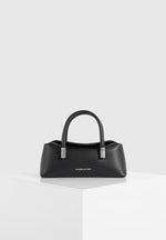 Annelise - Leather Baguette Bag - Black