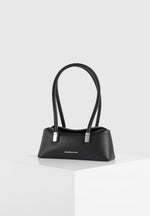 Annelise - Leather Baguette Bag - Black