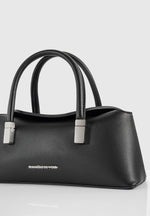 Annelise - Leather Baguette Bag - Black