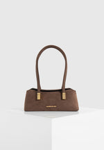 Annelise - Suede Baguette Bag - Brown
