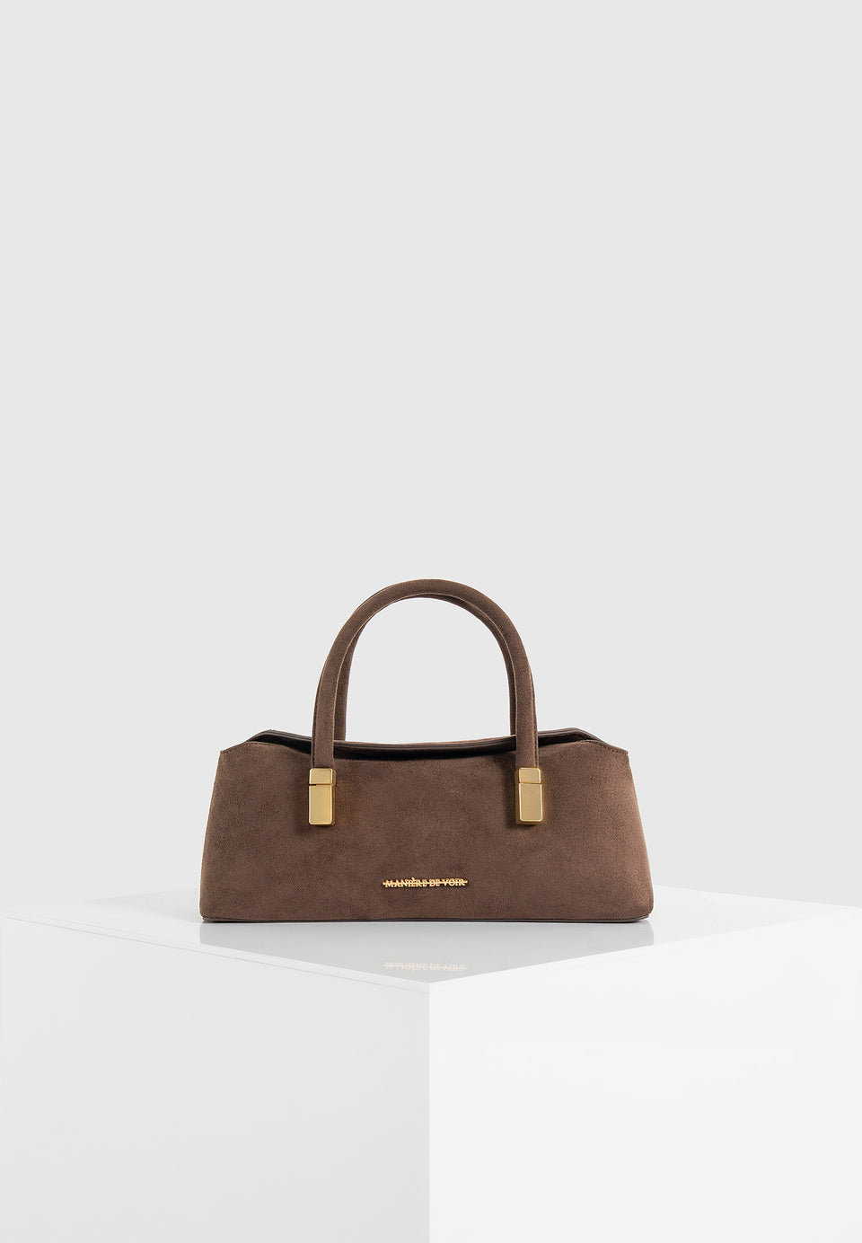 Annelise - Suede Baguette Bag - Brown