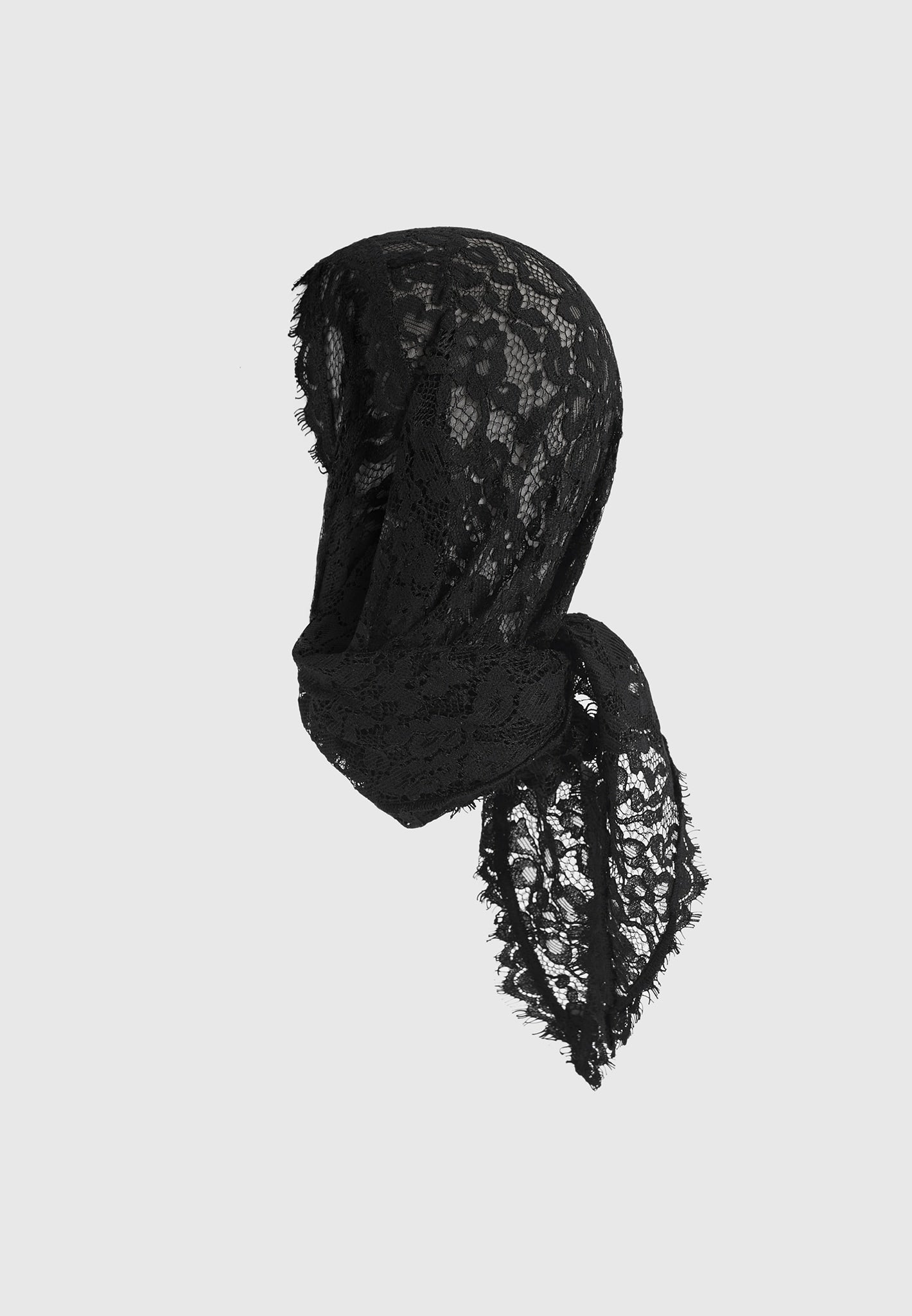 Kadia - Lace Head Scarf - Black