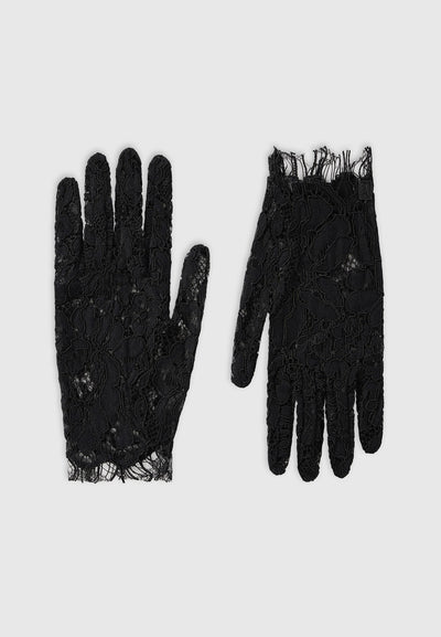 Rhea - Lace Gloves - Black