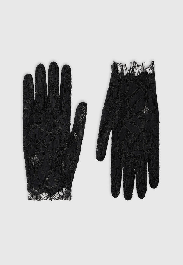 Rhea - Lace Gloves - Black