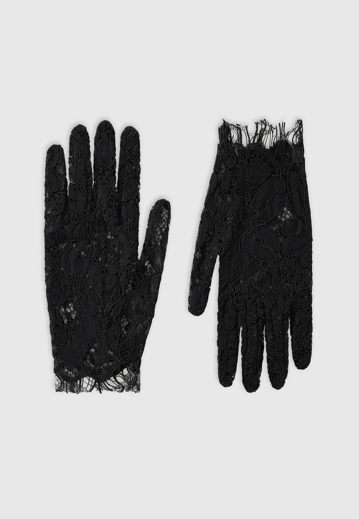 Rhea - Lace Gloves - Black