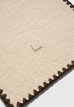 Aube - Blanket Stitch Wool Scarf - Taupe