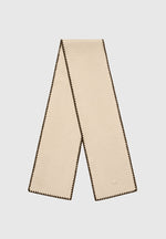 Aube - Blanket Stitch Wool Scarf - Taupe