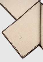 Aube - Blanket Stitch Wool Scarf - Taupe