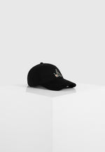 Floral Eiffel Suede Contrast Cap - Black