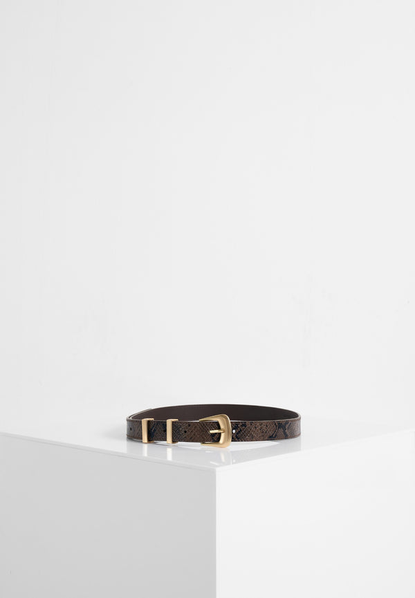 Lilian - Python Belt - Brown/Gold