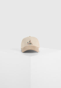 Floral Eiffel Suede Contrast Cap - Beige