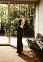 Tilly - Open Back Chain Detail Maxi Dress - Black