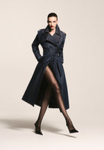 Esther - Denim Trench Coat With Double Belt - Indigo