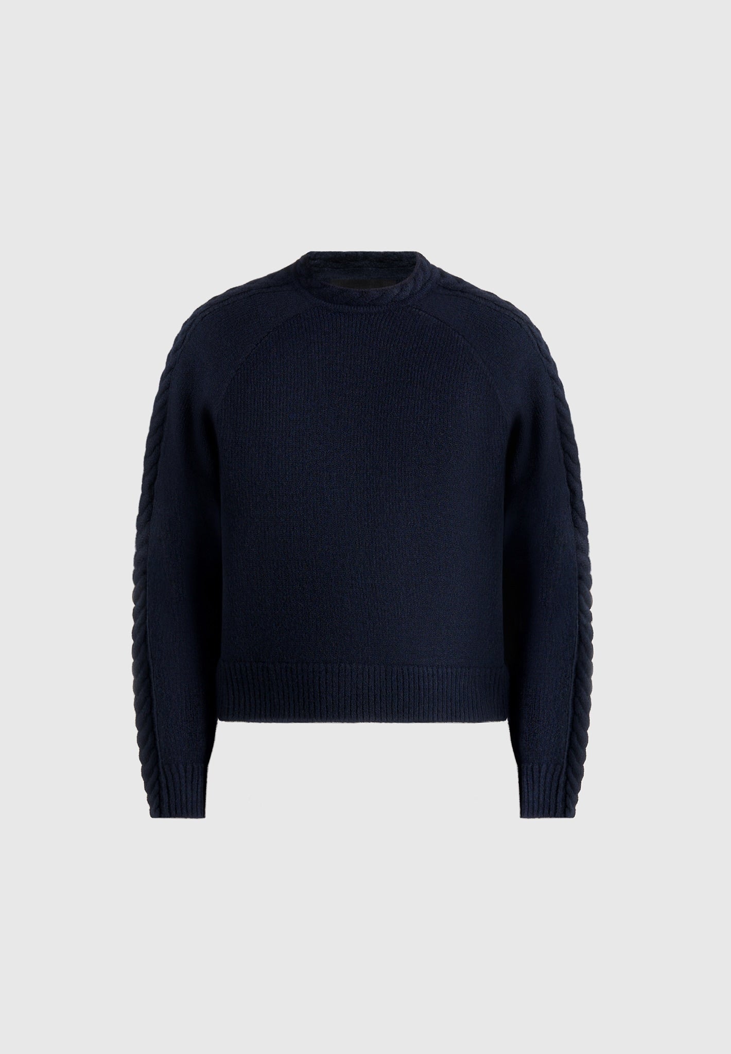 Raymond - Plait Detail Raglan Knit Jumper - Navy