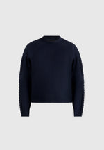 Raymond - Plait Detail Raglan Knit Jumper - Navy