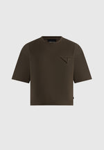 Leon - Boxy Cropped T-Shirt - Olive
