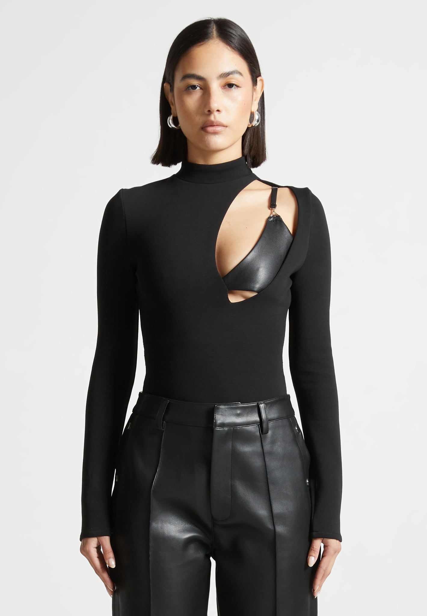 Cut Out Bralette Detail Bodysuit - Black | Manière De Voir